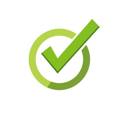 Poster - Green check mark within a circle for acceptance, verification, or confirmation concepts for websites and applications