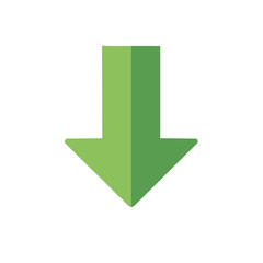 Poster - Green Arrow Pointing Downwards Sign Icon Symbol Guidance Navigation Direction