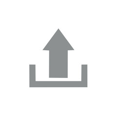Aufkleber - Upload Symbol: Gray Arrow Ascending from Bracket Illustrating Digital Transfer, Data Transmission
