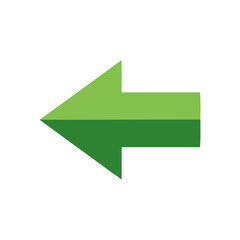 Poster - Vibrant Green Arrow Pointing Left Icon Directional Indicator Navigation Back Button