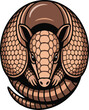 © Sreeya - Stylized cartoon illustration of an armadillo in a round or oval protective position