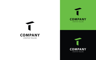 Poster - Letter T 3D logo design in isometric Top-Right view for your business	