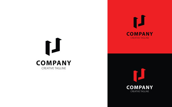 Letter U 3D logo design in isometric Top-Right view for your business	