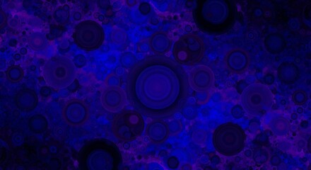 Poster - Abstract deep blue and purple circular shapes design creating a dreamy effect