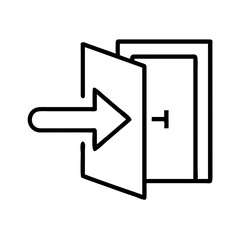 Poster - Door entrance icon vector illustration symbol of entry exit access point doorway sign in simple style