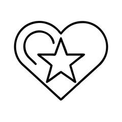 Poster - Heart star vector graphic love symbol outline design illustration valentine icon graphic element art