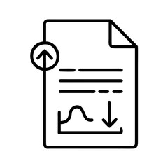 Poster - Download data file with graph and arrow icon for business analytics and file management use