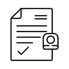 Poster - Document checklist icon vector illustration for business task management and project planning app design