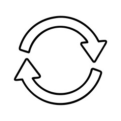 Poster - Circular arrows refresh reload sync repeat recycle vector icon simple black and white design