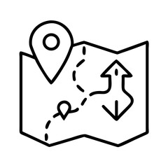 Poster - Map with location pin icon vector illustration travel destination route navigation concept design