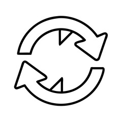 Poster - Outline refresh icon vector illustration download, reload, sync, repeat, recycle design element