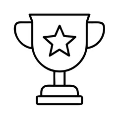 Poster - Trophy cup with star outline vector illustration for award achievement success and competition design