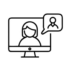 Poster - Online video call conference meeting webinar virtual communication remote work concept icon vector