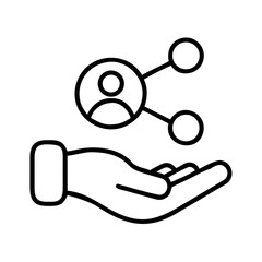Poster - Hand holding social network connection, social media management, networking, outreach concept
