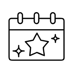 Poster - Calendar event reminder with star icon for important date scheduling and planning tool