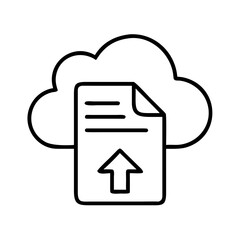 Poster - Cloud storage upload file document icon vector illustration for web design and mobile apps