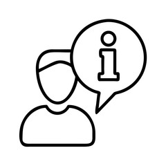 Poster - Information help support faq assistance guidance advice person outline vector graphic design