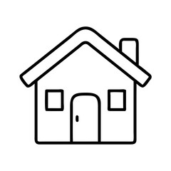 Poster - Simple house outline drawing vector illustration home icon real estate building design architecture concept