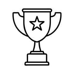 Poster - Trophy award icon vector illustration, win achievement symbol, champion cup, success prize, star
