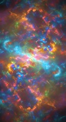Aufkleber - Abstract fractal art background vibrant cosmic explosion in a rainbow of colors