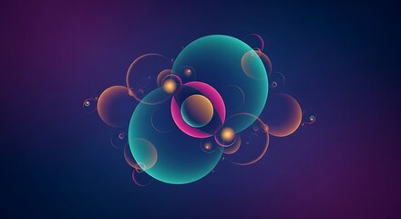 Aufkleber - Abstract glowing circles background design with vibrant colors and smooth gradients, perfect for
