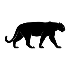 Poster - Black panther silhouette walking in an urban setting