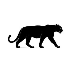 Poster - Silhouette of a black panther walking