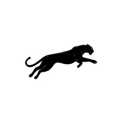 Poster - Silhouette of a leaping black panther