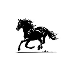 Poster - Silhouette of a running horse