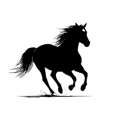 Poster - Silhouette of a running horse