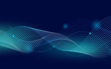 Leinwandbilder - Technology background abstract with shinning wave lines modern background trendy vector