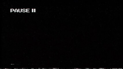 pause screen VHS video tape black background 4K VIDEO.