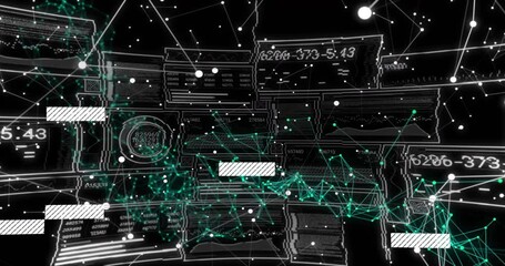 Poster - On start network visual grid mesh spawning blocks updating codes and showing data shifting fading