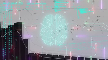 Poster - Rotating crescent starting system, brain mapping circuits, columns rising, trend sweeping analytics