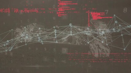 Poster - Code-triggered glowing nodes emerging and connecting into network visualizing data flow