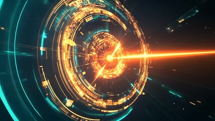 Wall Mural - futuristic digital vortex with glowing lines and particles creating a sense of motion and energy