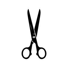 Poster - A minimalist black and white illustration of scissors for back to school designs and craft