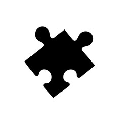 Poster - A black puzzle piece silhouette on a white background symbolizing problemsolving and connection