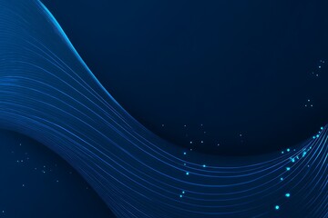 Fototapete - Digital Waveform of Flowing Particles in Deep Blue Nebula with Subtle Glowing Effects and Atmospheric Dust Creating a Mesmerizing Abstract Background
