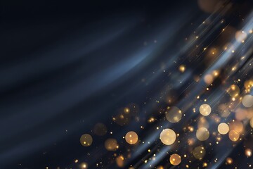 Poster - Elegant Abstract Background with Golden Bokeh Lights and Flowing Dark Fabric for Festive Celebrations and Luxurious Events