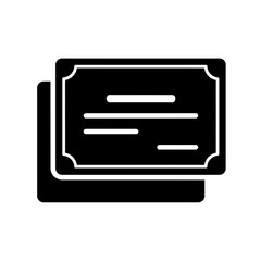 Poster - A black certificate icon representing achievement and recognition on a white background