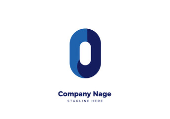 Leinwandbilder - A blue oval logo is bisected vertically with a darker shade on the right Text appears below