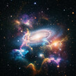© Imam - A vibrant spiral galaxy surrounded by colorful nebulas and countless stars.
