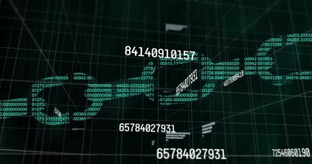 Poster - Clusters coalescing into 3D wave while grid rotating and labels updating for data visualization