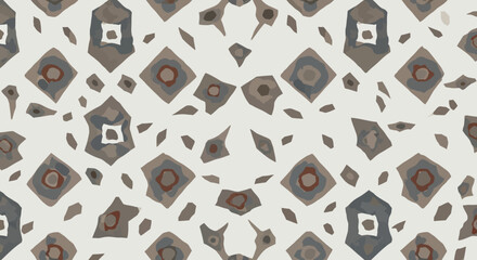 Poster - Rustic Diamond Repeat Pattern with earth-tone Palette creating an organic feel and contemporary design, the perfect backdrop for creative projects
