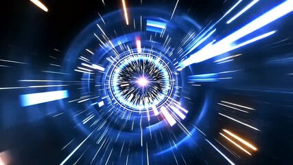 Wall Mural - Abstract futuristic light tunnel with dynamic energy flow, showcasing vibrant colors and motion effects