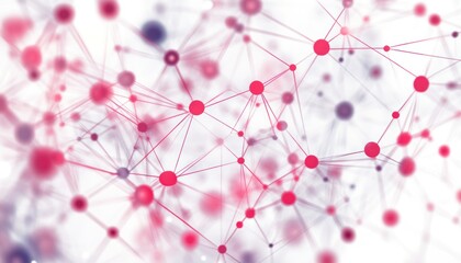Aufkleber - Abstract network of red and purple dots connected by lines on a white background creating a complex pattern