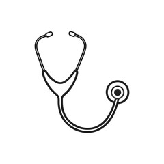 Aufkleber - Stethoscope icon medical healthcare outline illustration.