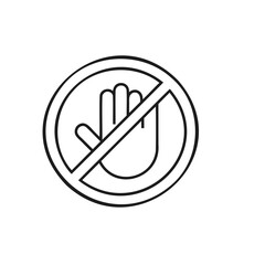 Aufkleber - Prohibition symbol icon: do not touch sign graphic.