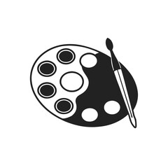 Aufkleber - Palette and brush icon art illustration.